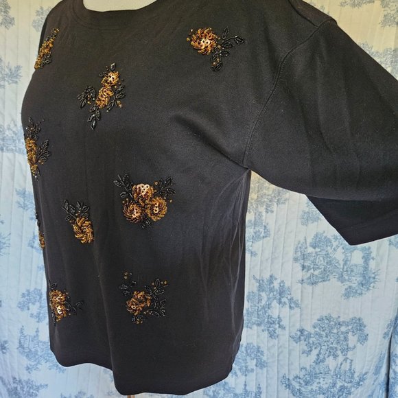 Size M to L Vintage 1980s Northern Spirit Beaded T-Shirt - Picture 8 of 12